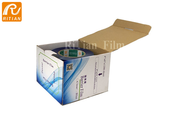 Film dentaire bleu médical adhésif 4' de barrière &quot; feuilles de *1200 *6 avec la boîte de distributeur