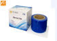 Adhérence acrylique de PE de barrière de film de pouce médical bleu du petit pain 4x6 avec le logo adapté aux besoins du client