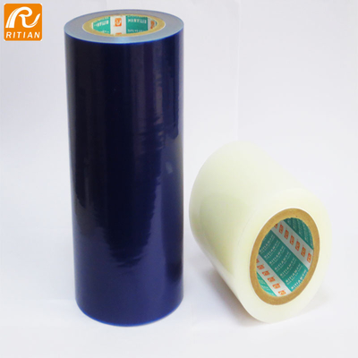 Un bon prix. Adhérence moyenne bleue de film protecteur du PE/PVC enveloppant la bande pour le boeuf inoxydable de empaquetage en métal en ligne